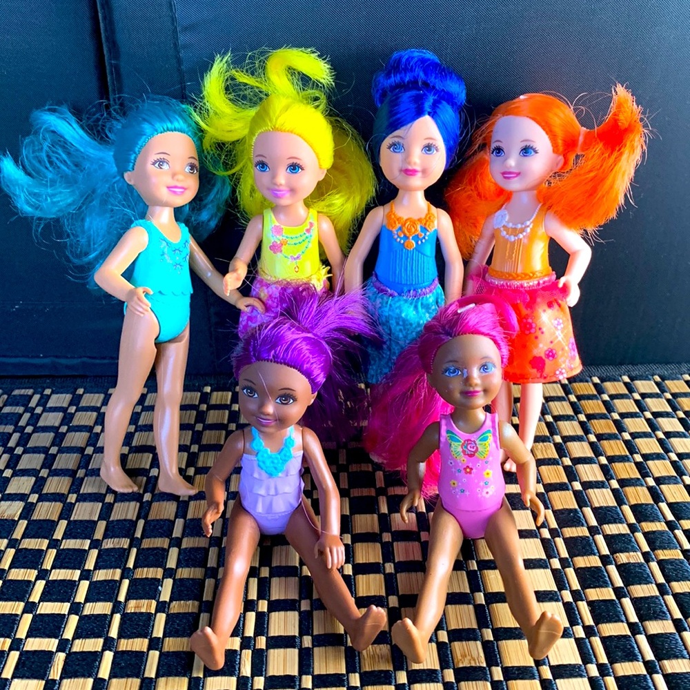 Lot of 6 Barbie Dreamtopia 2014 5” Dolls
